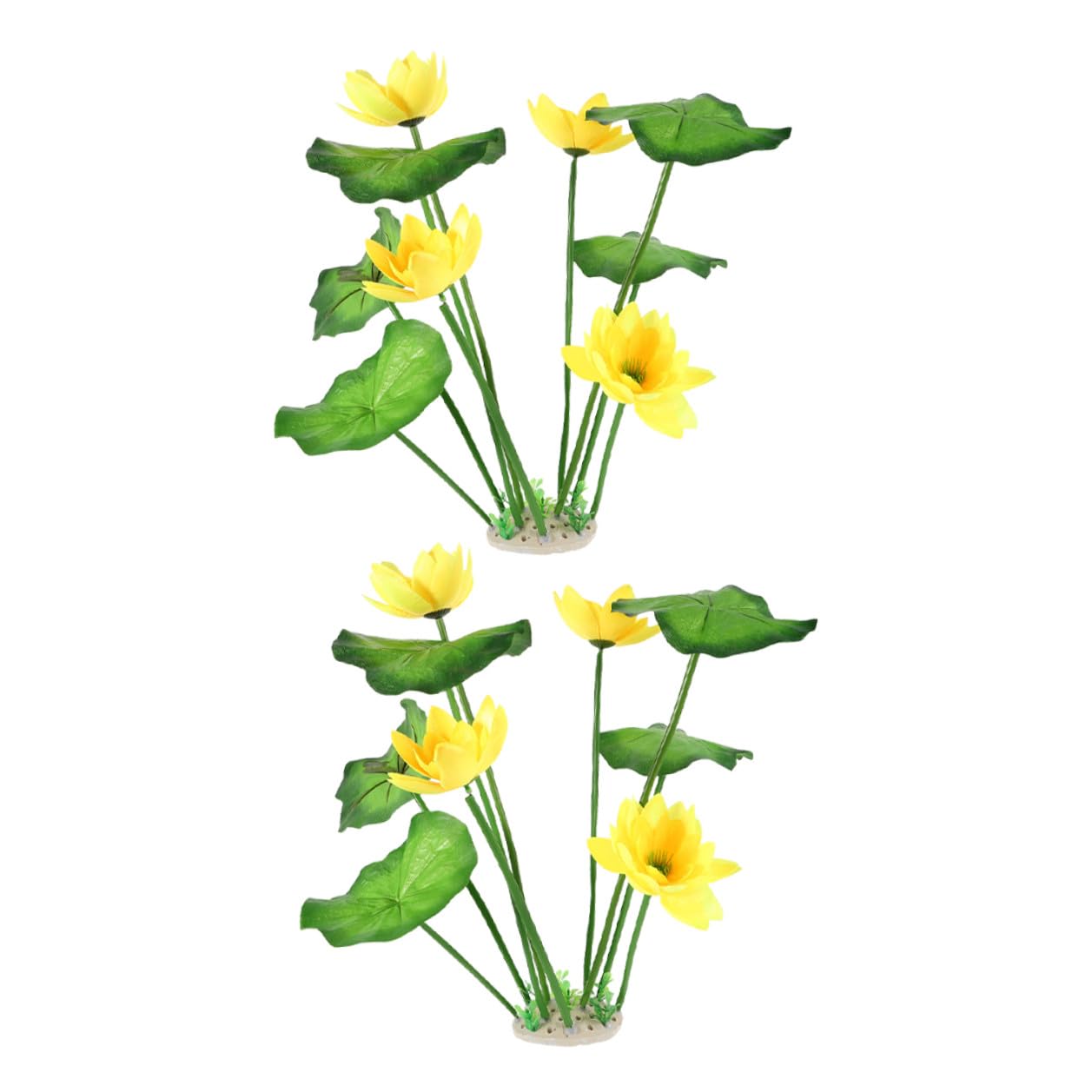 Mobestech 2pcs Yellow Artificial Fish Tank Plants Plastic Aquarium Decorations Realistic Simulated Aquatic Grass for Home and Pet