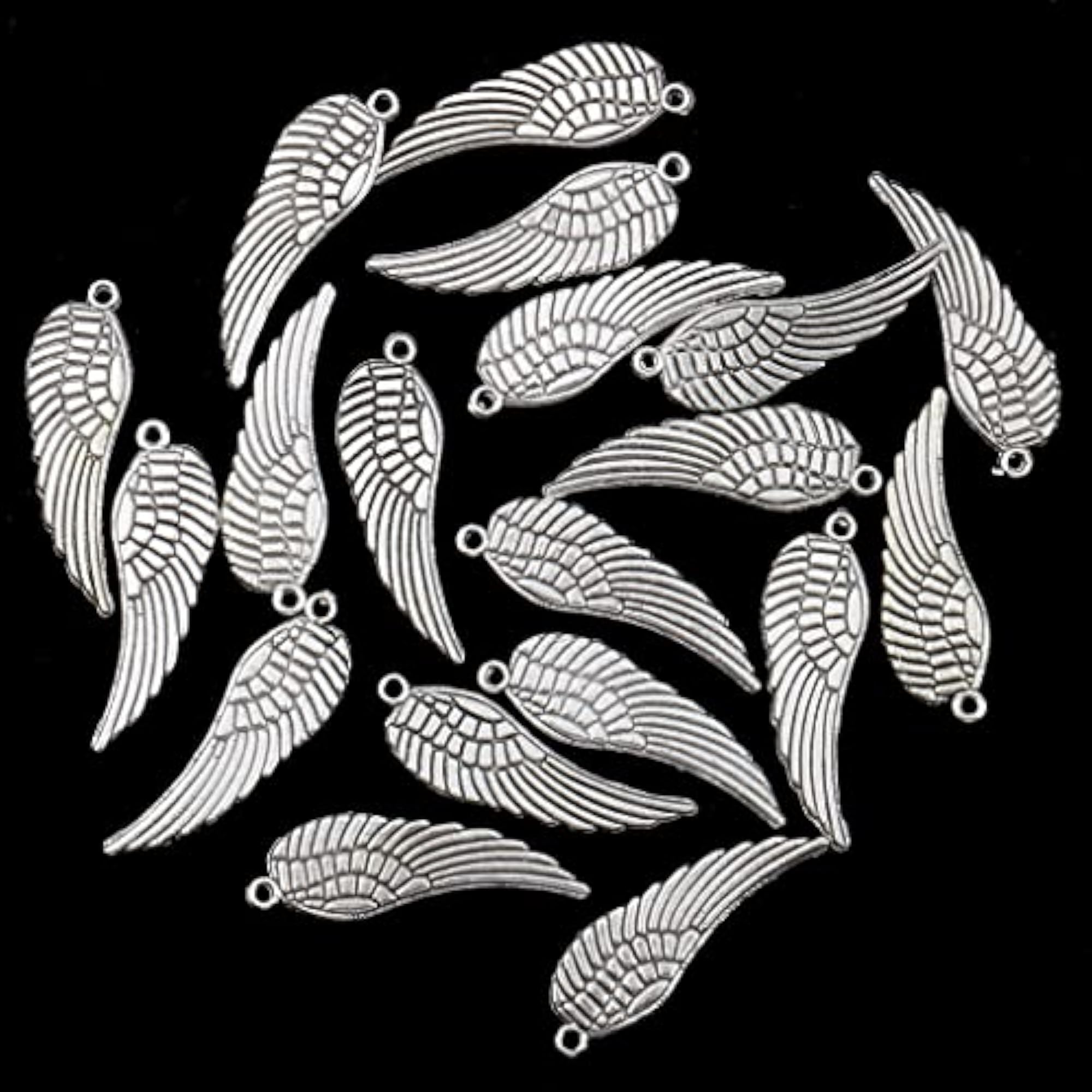 20 Pieces Tibetan Silver Angel Wing Charm Pendant