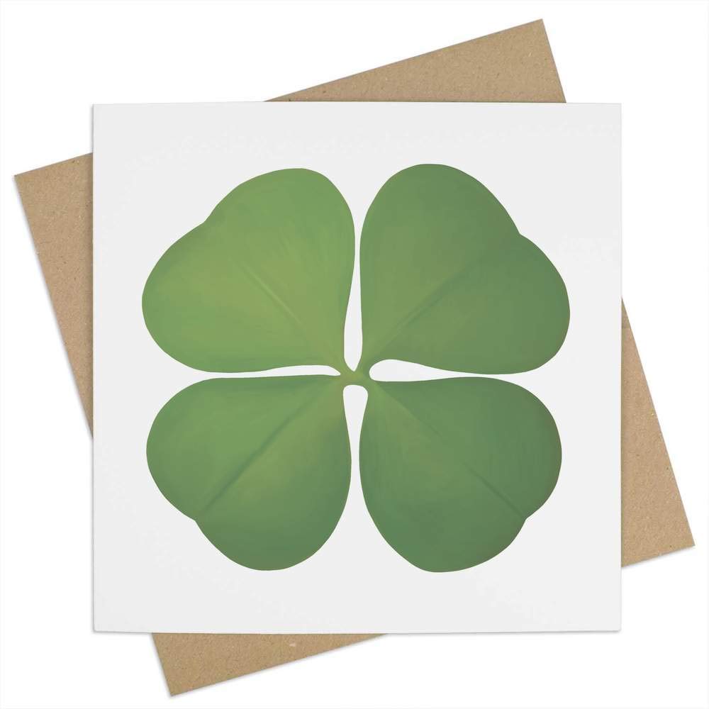 'Four Leaf Clover' Blank Greeting Card (GC00001667)