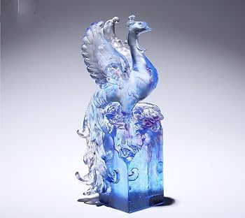 Amazon.co.jp: 鳳凰の置物 瑠璃製 不死鳥 朱雀 火の鳥 四霊 霊鳥