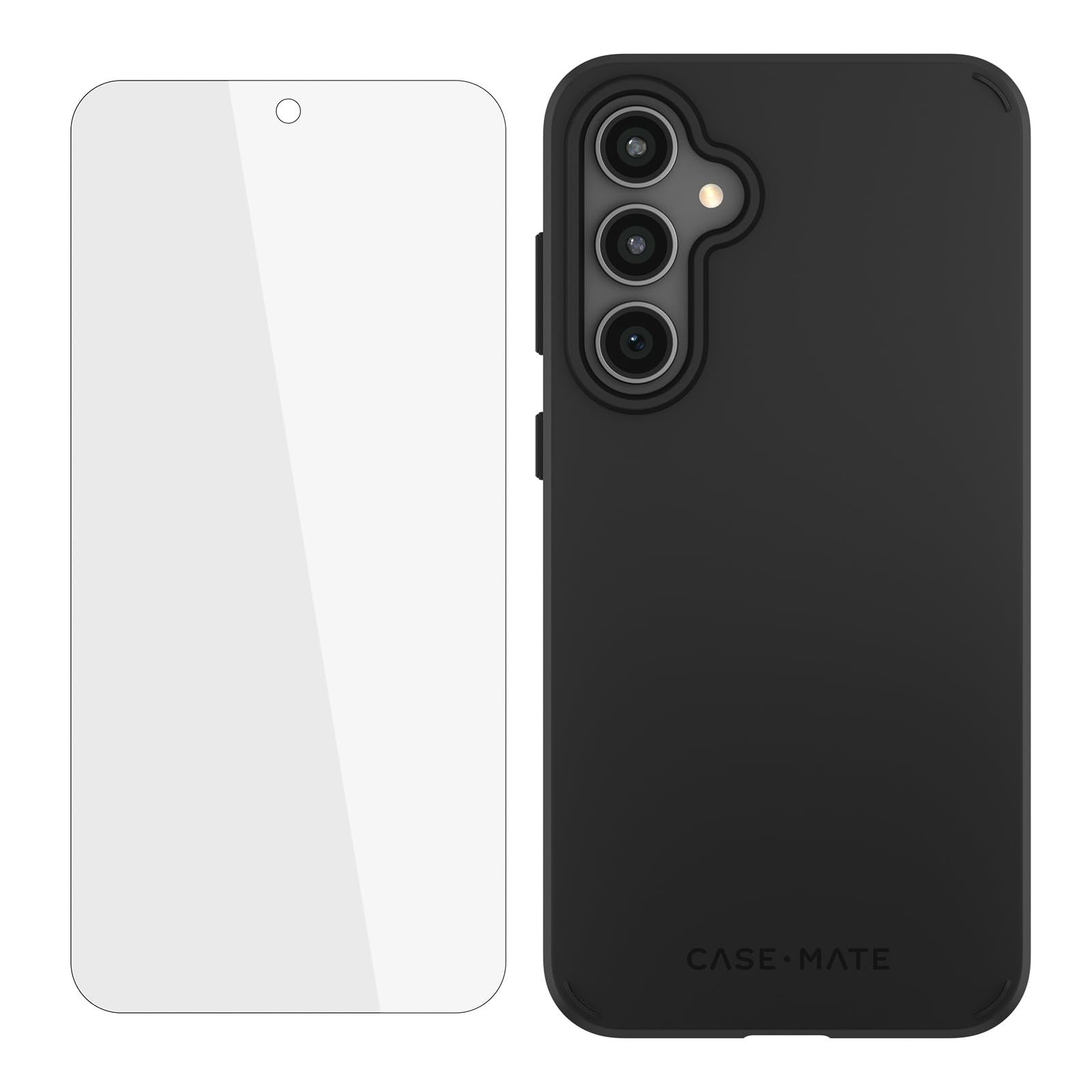 Case-Mate Samsung Galaxy S23 FE 5G Case w/ 9H Tempered Glass Screen Protector [12ft Drop Protection] [Wireless Charging] Tough Black Phone Case for Samsung Galaxy S23 FE 5G 6.4”, Anti Scratch, Slim