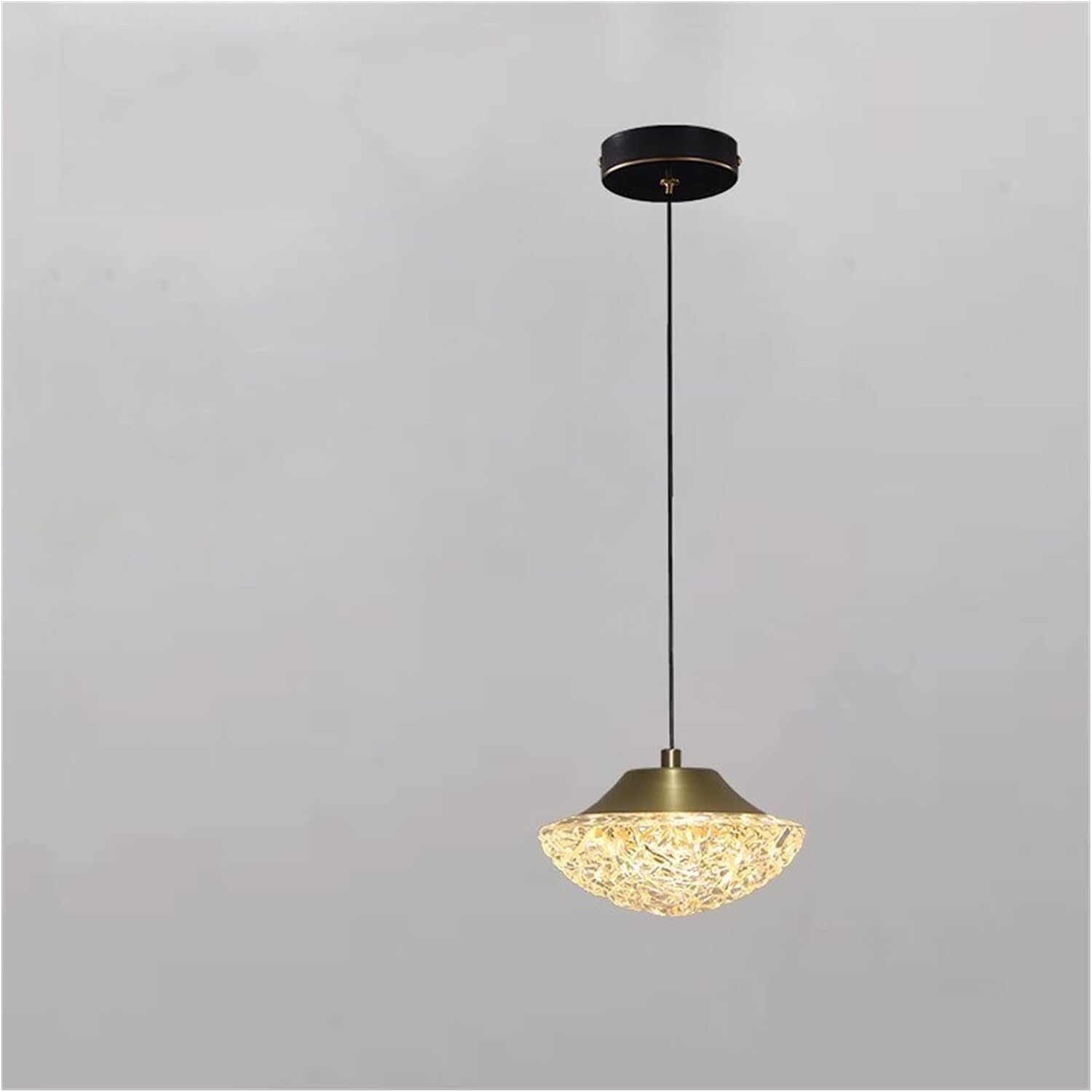 ASerZenith Copper Small Pendant Light Luxury Chandelier Indoor Led - Bedside Light,Warm White-15.5Cm