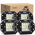 Nilight 4PCS 42W Flush Mount LED Light Pods - Upgraded Spot Flood Combo Beam Driving, Work, Backup, Reverse, Grill Mount Light for Offroad 4x4 Truck SUV