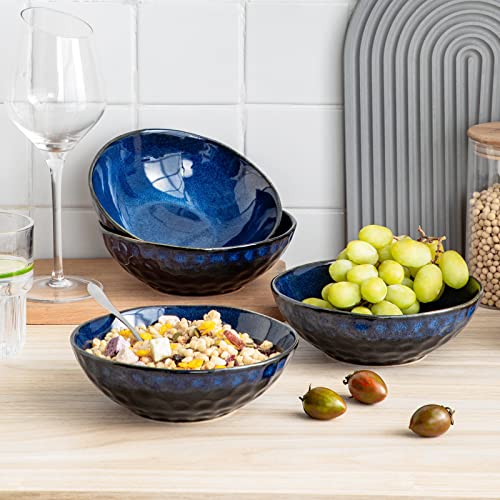 Vancasso Starry 24Oz Cereal Bowls, Set Of 4 Porcelain Pasta Bowls Lead-Free Soup Bowls, Blue Bowl For Kitchen Starry Ceramic Bowls For Cereal Soup Oatmeal Salad, Dishwasher & Microwave Safe #TOP4