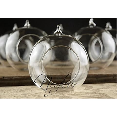 6 Elegant Clear Glass Candle Holders Cover