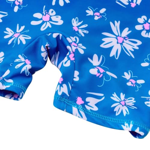 Image of Girls Long Sleeve Swimsuit Rash Guard One Piece Bathing Suits with UPF 50+ Blue,Pink 11-12Y