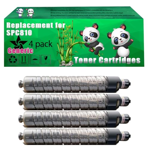 Image of Replacement SPC810 Toner Cartridges Compatible for Ricoh Aficio SP C 810 Series SP C 811 dl SP C 811 dn SP C 811 dnha Printers, Up to 20000 Pages, Vivid Colors, Contains Chip (4 Pack Black)