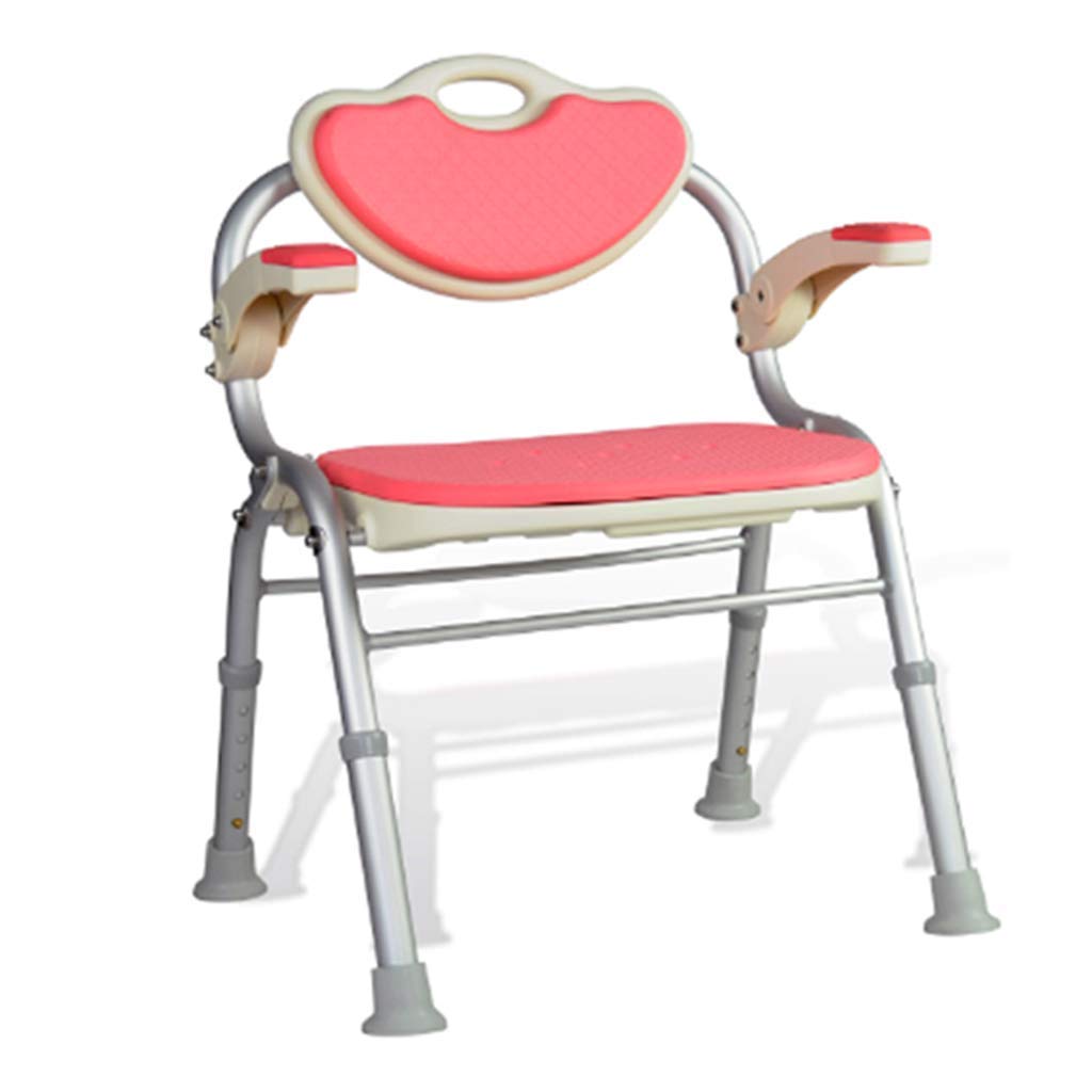 Chaise de bain rose réglable pour sécuriser la douche senior