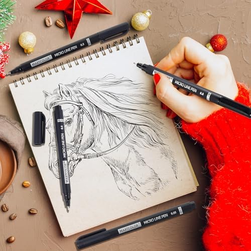 Micro Pen 파인라이너 펜, 10가지 사이즈 블랙 아카이벌 잉크 펜 — 사진 4