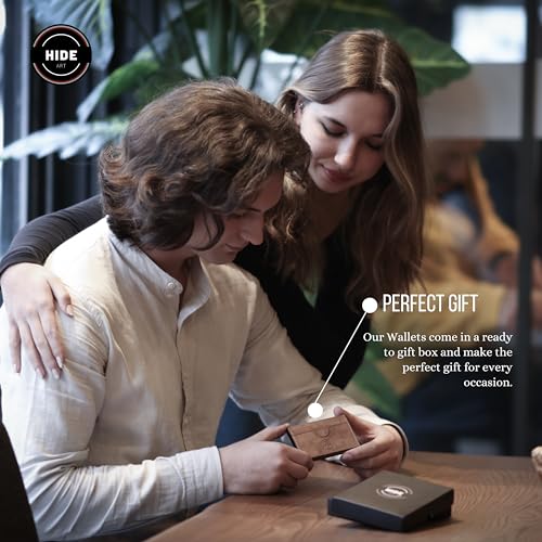 Minimalist Slim Wallet for Men, RFID Card Holder Minimalist Wallet, RFID Blocking Wallet Leather, Business Card Holder Wallet for Men, Leather Credit Card Holder Wallet (Curved, Black)2