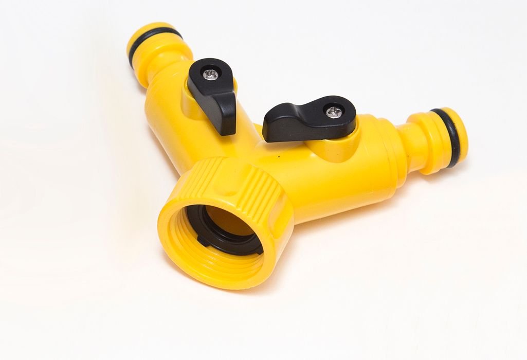 12 x Quick Fix Schlauch-Splitter 2 Steckdosen weiblich Einlass + Absperrung