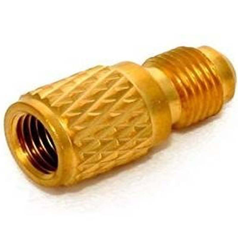 Adaptador de manguera de carga de aire acondicionado REPORSHOP con conexión rápida y baja pérdida, macho de 5/16 pulgadas y hembra SAE de 1/4 pulgada miniatura 1