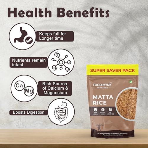 Image of Food Mynk Matta Rice (10Kg) | Kerala Red | Palakkadan | Vadi | Rosematta | Parboiled (10Kg)