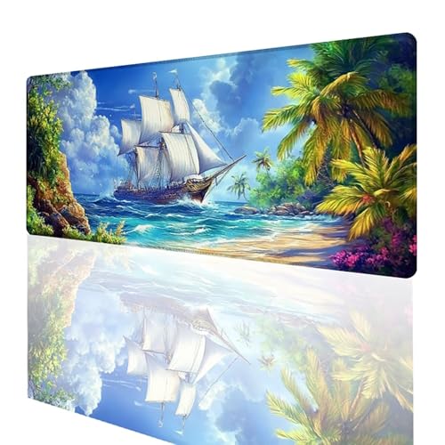 Tapis de souris XXL motif nuage océan, une idée cadeau homme pour le bureau