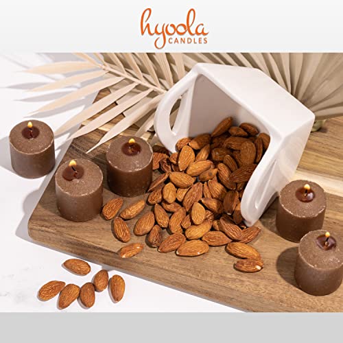 Image of HYOOLA Scented Votive Candles - Roasted Almonds Votive Candles -12 Hour Burn Time - 9 Pack - European Made