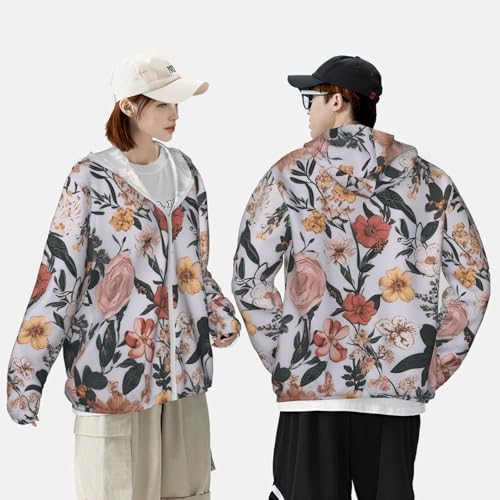 Men's UPF 50+ Sun Protection Hoodie Long Sleeve Fishing Shirts Quick Dry The Mini Floral Sun Shirt Jacket4