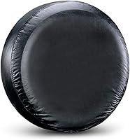 ICWEIMEI 15 Inch Spare Tire Cover for Jeep Wrangler, SUV, RV, Truck - Waterproof Dustproof PVC Leather Fits 27.56”-29.53” Diameter