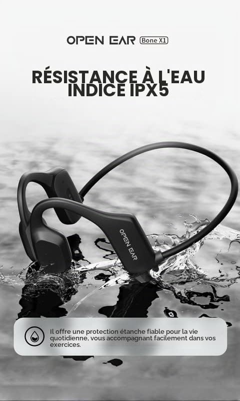 Open Ear X1 Casque à Conduction osseuse (Noir)