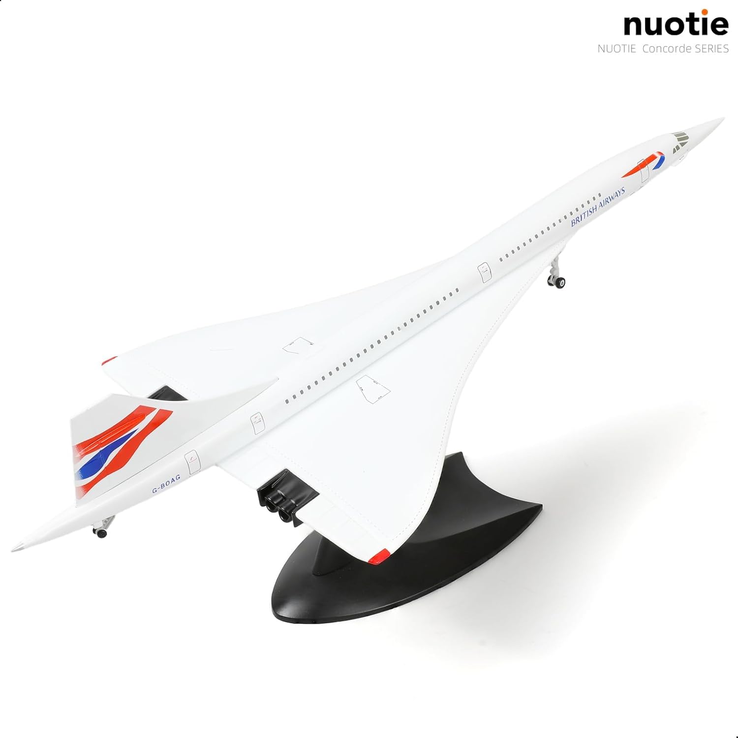 NUOTIE 1/200 Concorde Airplane Model Diecast Metal Aircraft Model Kit Simulation Display Aircraft Model Two Versions Available for Display Collections or Gift (1/200 British Airways)
