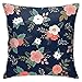 Poszewka na poduszkę kwiat słodkie bukiety w kolorze granatowym i koralowym poszewka na poduszkę dekoracja projekt poszewka na poduszkę miękka poszewka na poduszkę na prezenty urodzinowe, dla mamy, siostry, 45 x 45 cm