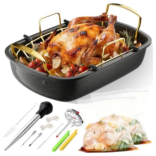 17x13 Inch Turkey Roasting Pan Set