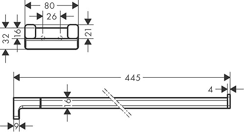 Miniatura 2 de Hansgrohe -Toallero Doble Asa Soporte de 3 Pulgadas en Cromo 41770000