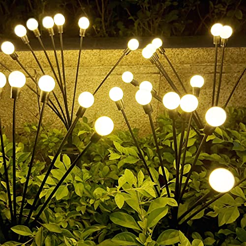 Solar Garden Lights, 4 Pack Solar Firefly Lights Outdoor Starburst Swaying Lights With Remote, 8 Flashing Modes Solar Outdoor Landscape Lights Ip65 Waterproof For Path Yard Patio Walkway Decoration #TOP22