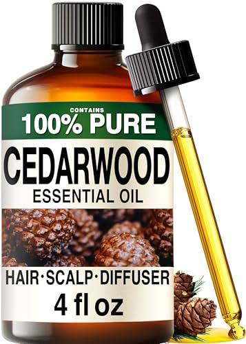 Image of 100% Pure Cedarwood Oil - 4 Fl Oz Cedarwood Essential Oil for Hair, Skin, Diffuser, Aromatherapy & DIY Soap Making Scent