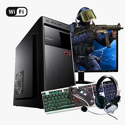 Pc Gamer Completo Intel Core 2 Quad, 8GB RAM, HD 500GB, GT 710 2GB, Monitor 18,5 LED, Wi-Fi, Headset