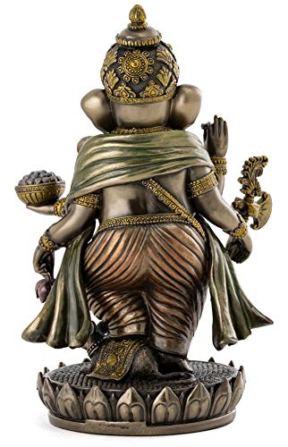 Estatua de Ganesh Lord of Success en Bronce 7.63 pulg miniatura 3