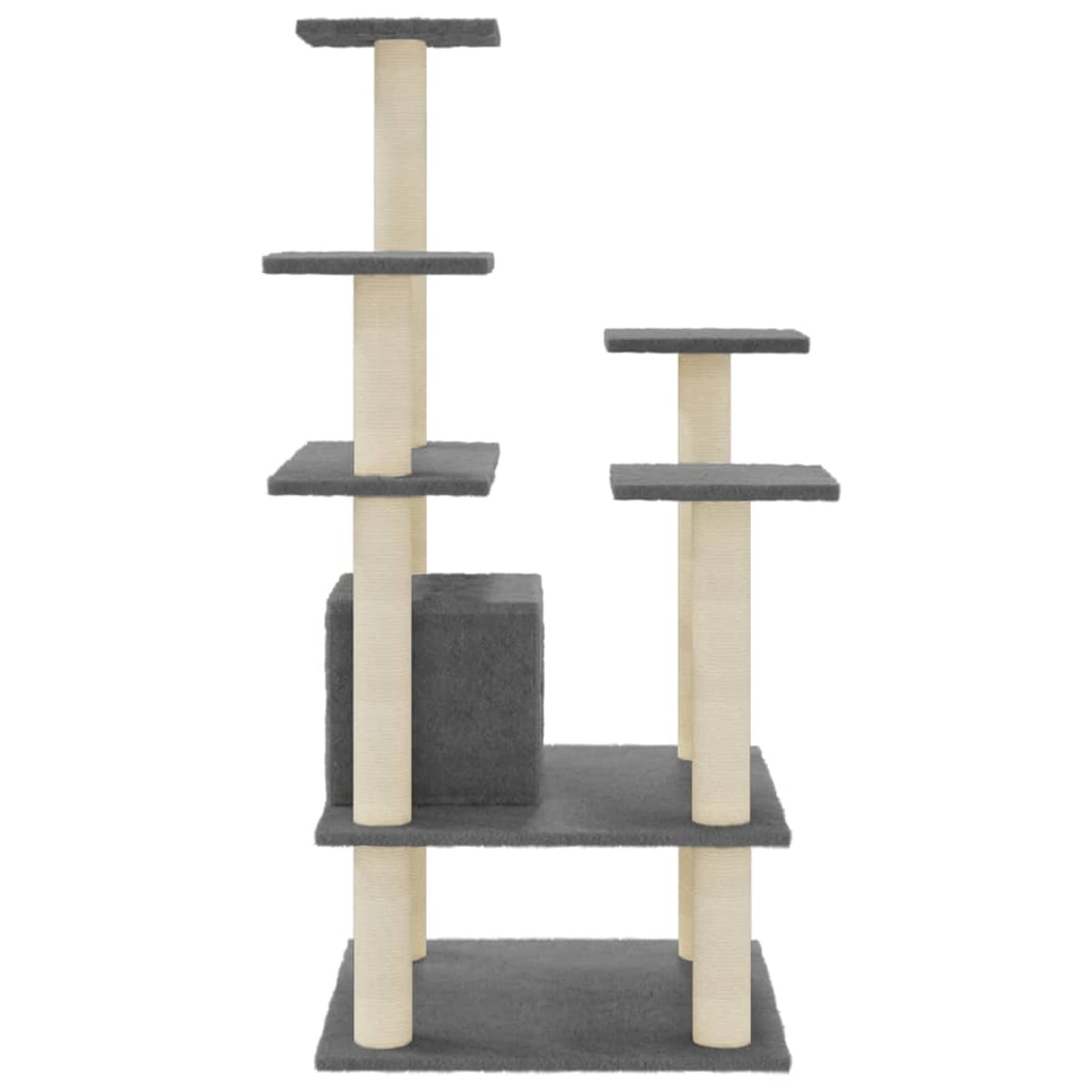 ShGaxin Rascador para Gatos con Postes de sisal, Arbol para Gatos, Gatos Accesorios, Arranhador para Gatos, Arbol Rascador Gatos, Gris Oscuro 110 cm