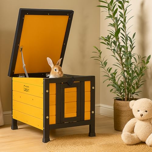 GEGURI Outdoor Cat House Weatherproof, Rabbit Hutch & Indoor Bunny Cage, Wooden Shelter for Feral Cats, Rabbits, Chickens & Small Animals - Image 3