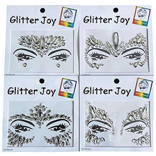Face Gems Festival Face Jewels Tattoo Stickers, Clear