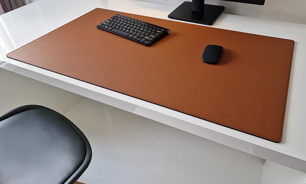 Schreibtischunterlage Echt Leder Rindsleder cognac braun (90cm x 50cm)
