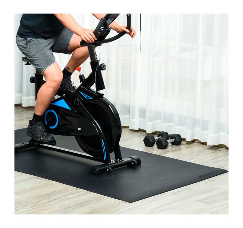 Protector Suelo 227 x 90cm Esterilla Fitness Negra | Grosor 5 mm, Material PVC, Antideslizante, Repelente Al Agua Y Sudor