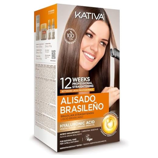 Kativa Kit Alisado Brasileño - Tratamiento Alisado Profesional en casa - Hasta 12 Semanas de duración - Alisado Keratina - Keratina Vegetal - Sin formol - Fácil de aplicar.