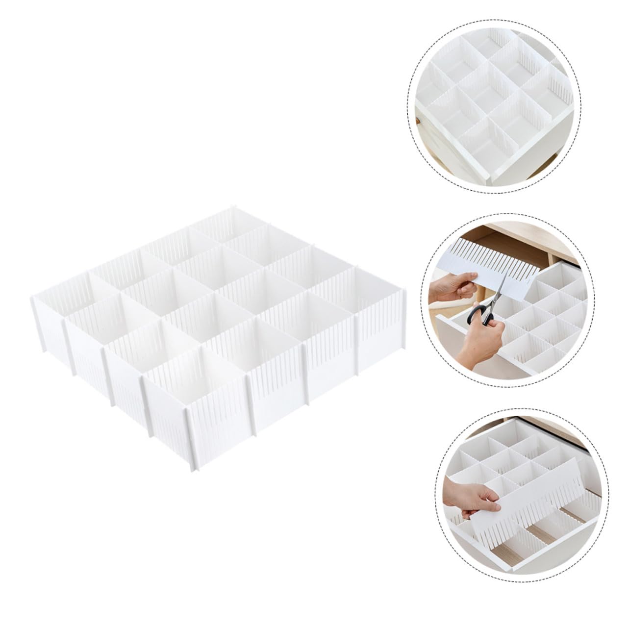 TOYANDONA Divisori per Cassetti in Plastica 10 Pezzi, Organizzatore per Armadio Combinazione Libera, per Biancheria e Calzini in Casa