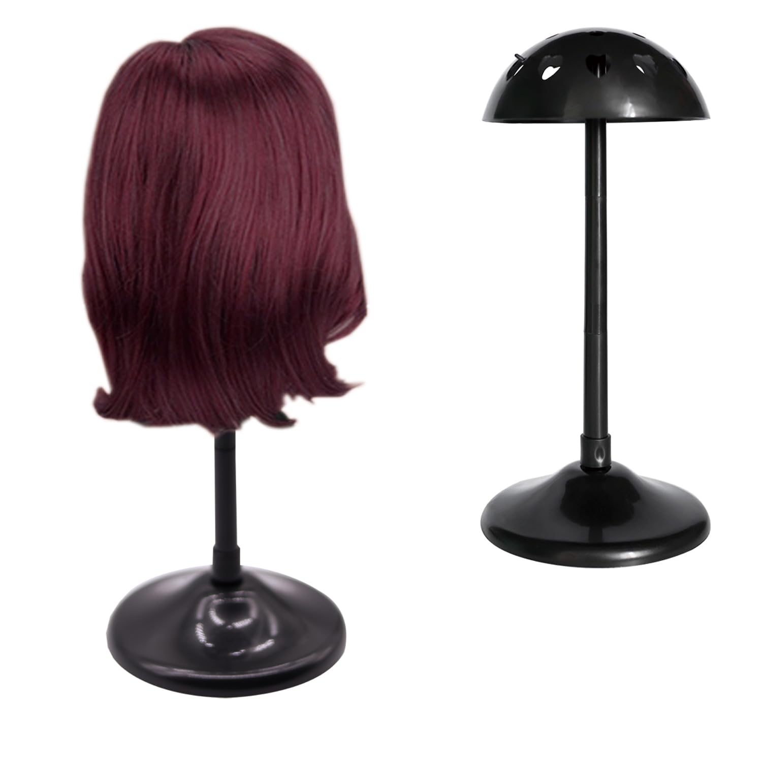 Wig Stand, Wig Holder, Detachable Wig Stand, Sturdy Design with Love Shaped Wig Head, Hat Display Stand for Hats Wig, Portable, 1 Piece - Image 3