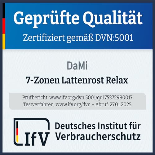 DaMi 7-Zonen Lattenrost Relax NV 100x200cm I mit 6 Härtestufen, Made in Germany, Buche & Birke, 42 Federholzeisten, Bett Lattenrahmen zur Selbstmontage, Bettrost extrem hochwertig & stabil – Bild 3