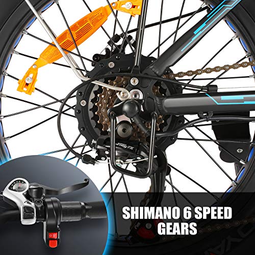 Speedrid Folding Electric Bike Fat Tire Electric Bike 20\" 4.0, 500W Powerful Motor, 36V 12.5Ah Removable Battery and Professional 6 Speed
