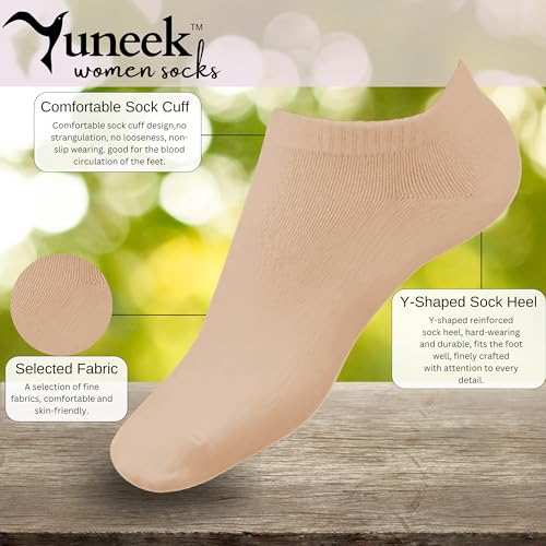 Yuneek Women's Ankle Length Low Cut Cotton Socks Pack Of 3 - Image 2