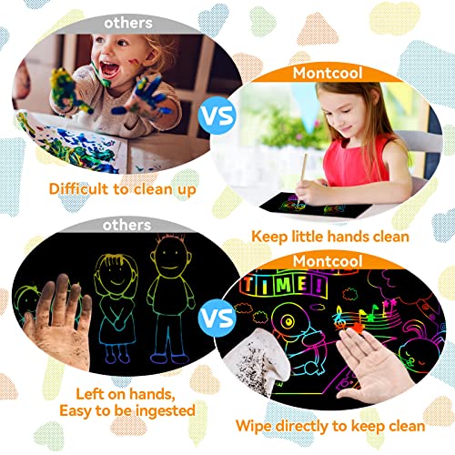 Montcool Paper Craft Scratch Paper Art For Kids, 79 Pcs Magic Rainbow Scratch Paper Art Set Scratch Crafts Arts Supplies Kits For Party Games Birthday Gift, Toddler Preschool Toy For 3-10 Age Kids #TOP3