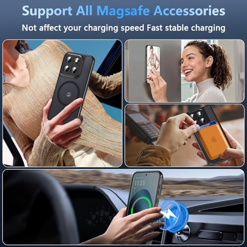 Image of For Motorola Edge 2026 Case,Magnetic [38 N52 Magnets] Military Grade Drop Protection moto edge 2026 case-Full Camera Protection Slim Matte Anti-Slip Phone Cover Protector For Motorola Edge 2026, Black