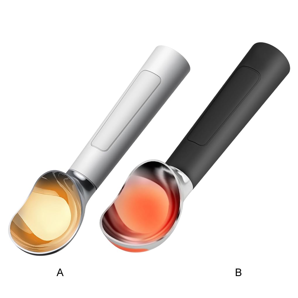 Cuillère à glace à induction, chauffage pour desserts, utilisation simple et pratique, cuillère à glace en alliage, cuillère électrique, blanc
