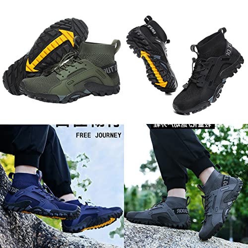 BlackeEight Men's Outdoor Hiking Wading Shoes,Comfy Breathe Quick Drying Mesh Orthotic Non-Slip Softsole Trail Sock Water Sneakers3