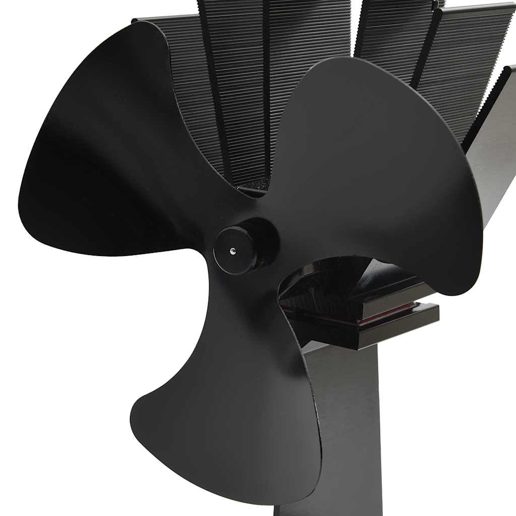 Ofenventilator Kaminventilator wärmebetrieben 3 Flügel für Holzofen Kamin Schwarz leiser Betrieb ohne Strom