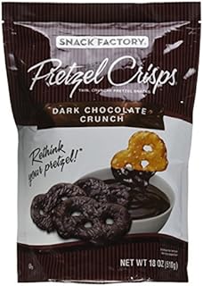 Snack Factory Pretzel Crisps Dark Chocolate Covered Pretzels, Large Bag, 18 Ounce