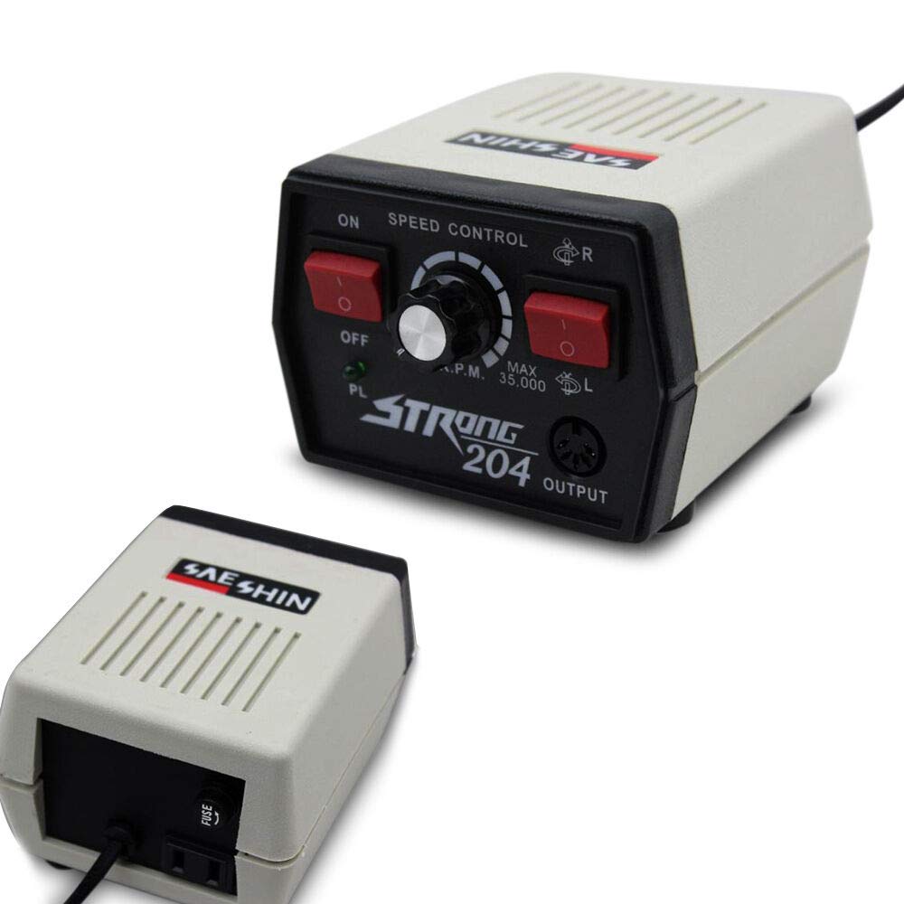 Lucidatrice micro motore Strong 204 + 102 L, 65 W, design compatto, rotazione destra/sinistra, adatta per lavori di precisione