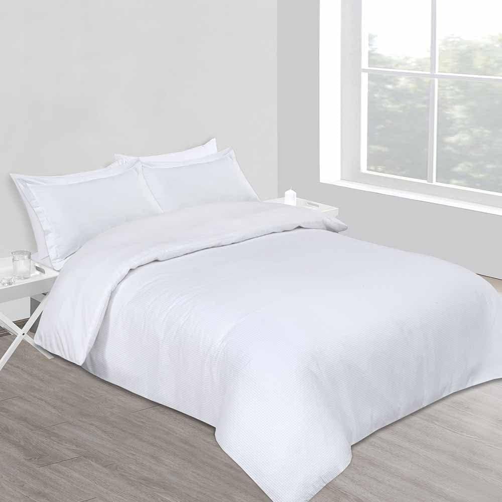 Top Linen (NW) Ltd White Double Duvet & Pillow Cover set