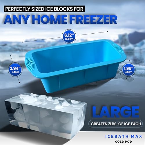 Cold Plunge Tub - Essential Bundle inludes 4X Ice Blocks: Extra Large Ice Block for Ice Bath, 4 Pack Big Ice Cube Blocks, Silicone Ice Bath Accessories for Cold Plunge